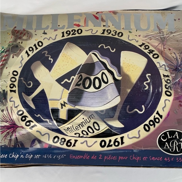 Clearance💥 New Vintage 2 pc Millennium Chip & Dip Set N5 - Picture 5 of 5